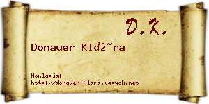 Donauer Klára névjegykártya