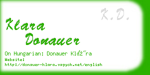 klara donauer business card